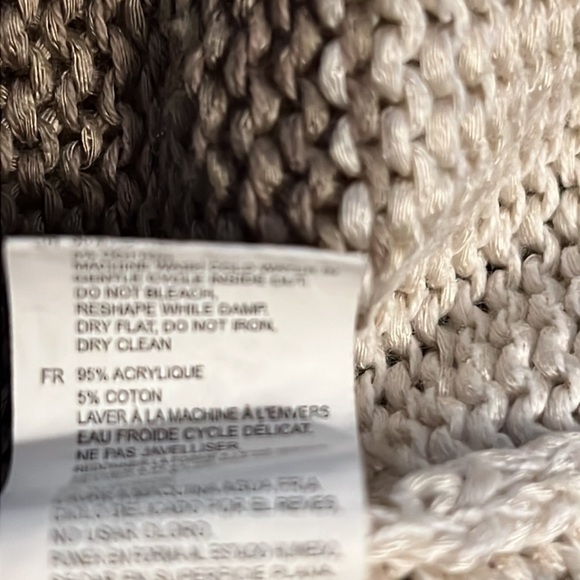RDI loose knit mock neck long sleeve stripe sweater Sz Large - Picture 5 of 6
